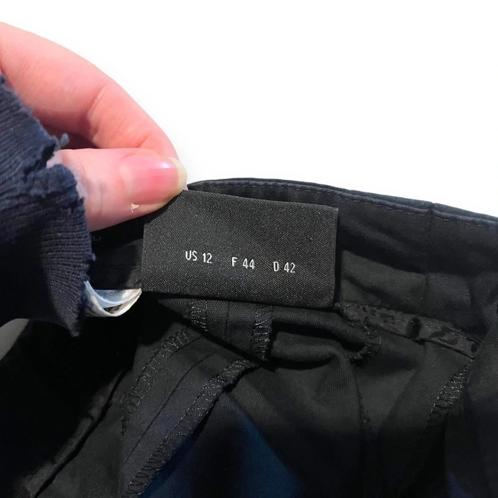 Akris Black Pleated Pants Size 12 Dress Business Professional Cotton Blend - Picture 7 of 7